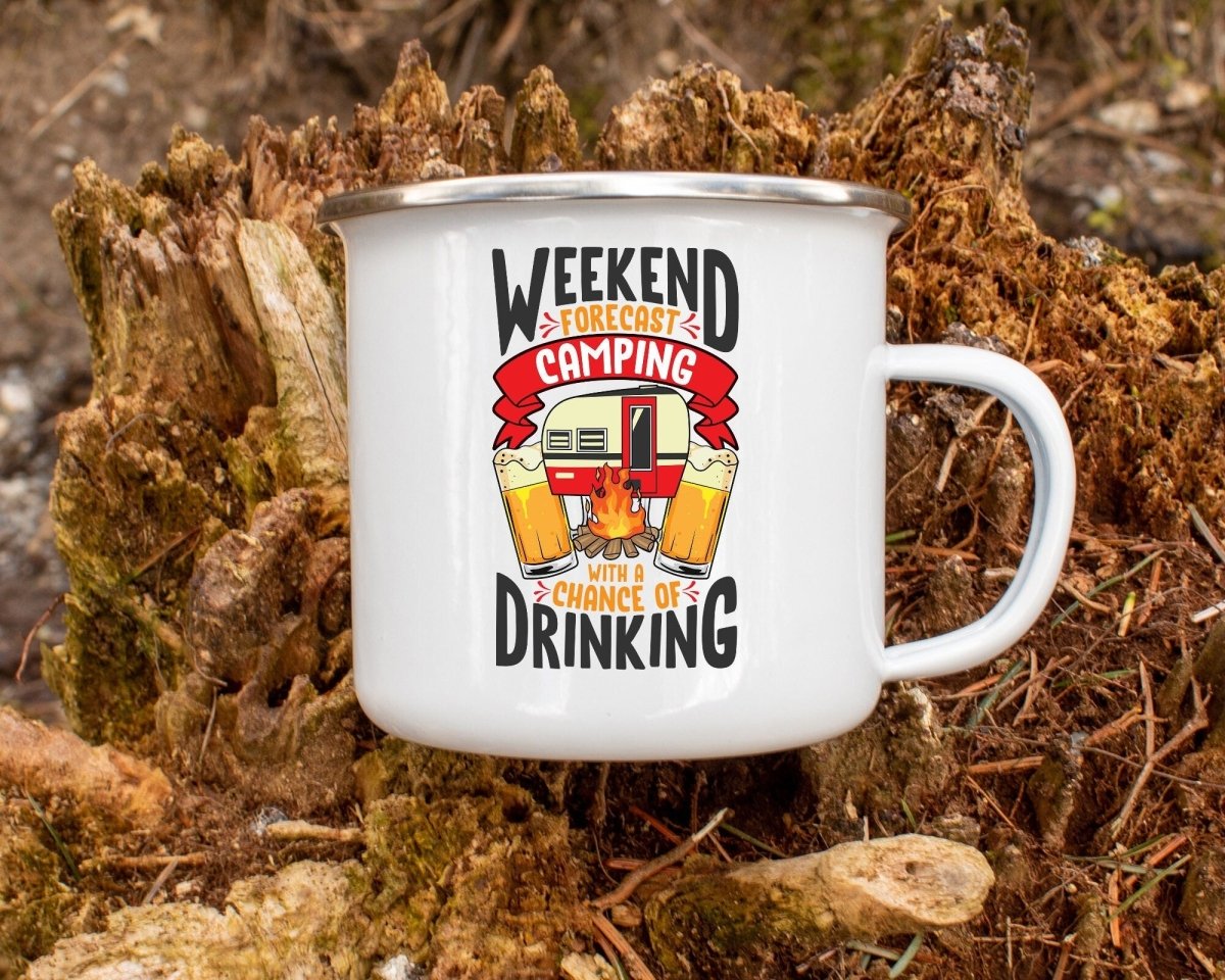 Lit Weekend Forecast - Drunk Camping Mug - NuKrypton Coffee Mugs