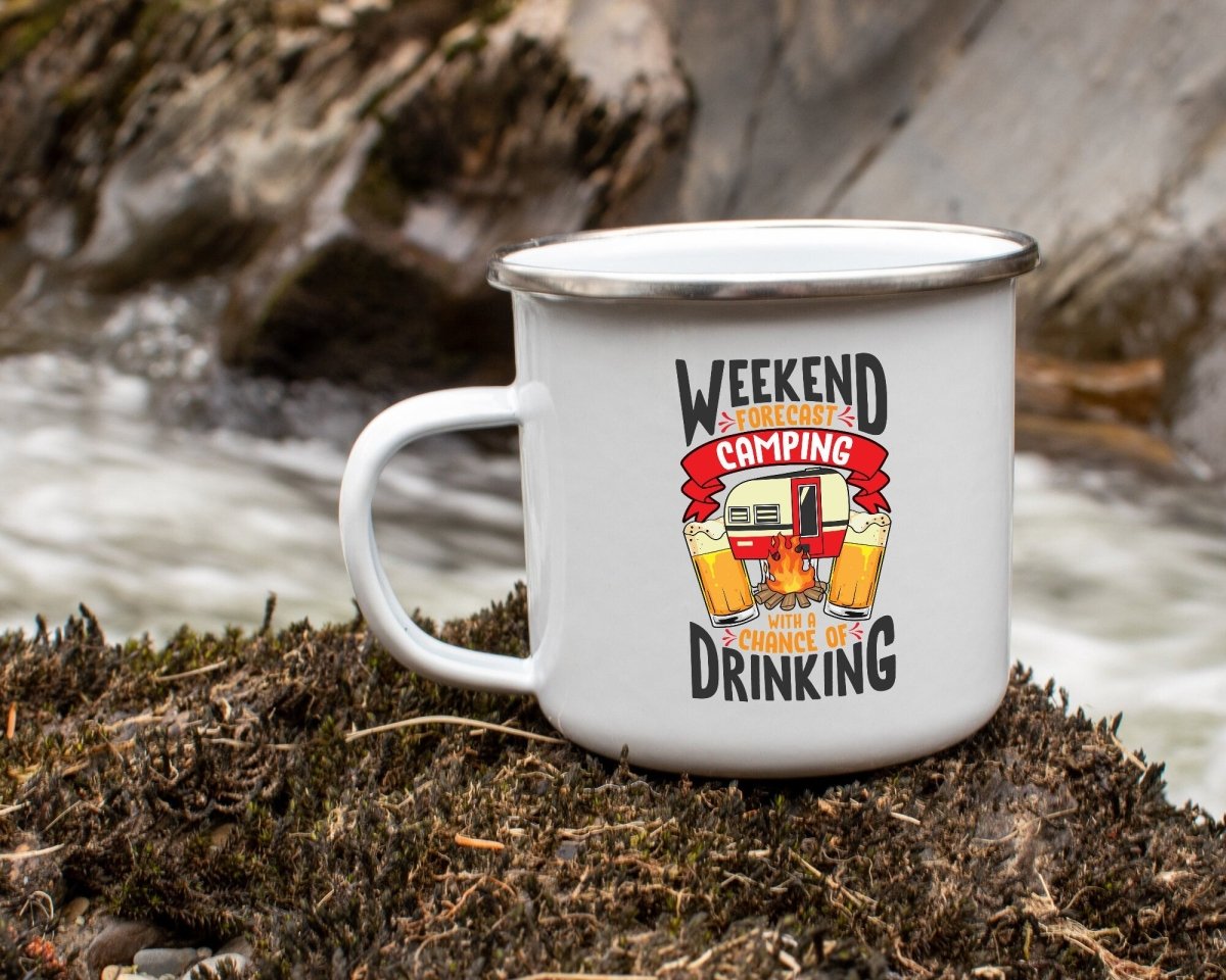 Lit Weekend Forecast - Drunk Camping Mug - NuKrypton Coffee Mugs