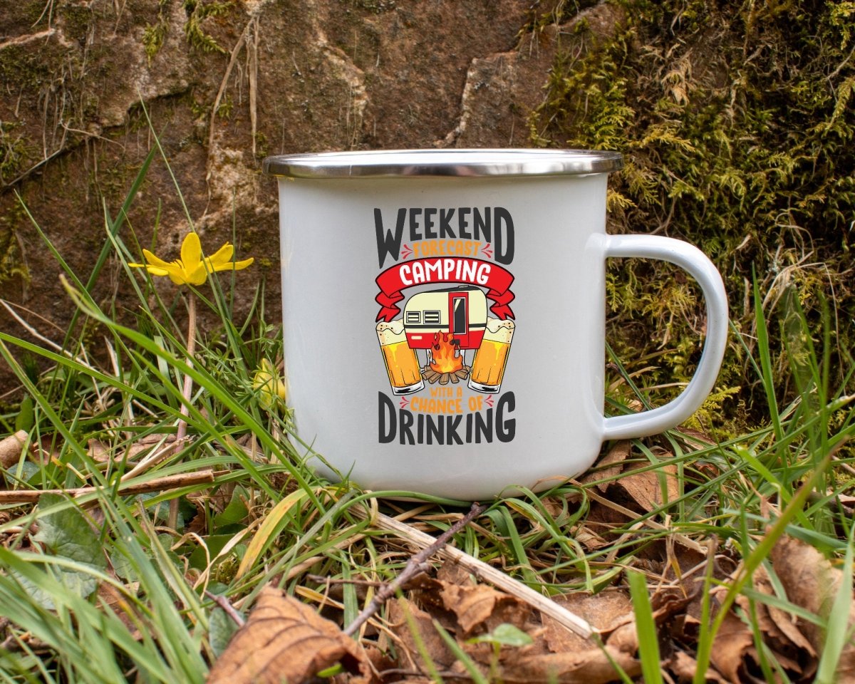 Lit Weekend Forecast - Drunk Camping Mug - NuKrypton Coffee Mugs