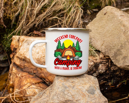 Lit Weekend Forecast - Drunk Camping Mug - NuKrypton Coffee Mugs