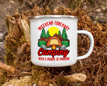 Lit Weekend Forecast - Drunk Camping Mug - NuKrypton Coffee Mugs