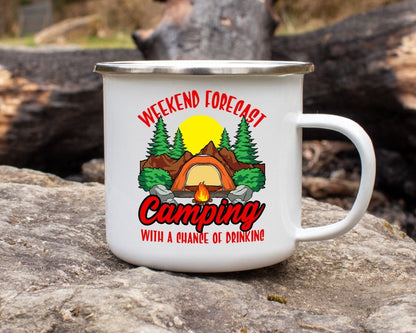 Lit Weekend Forecast - Drunk Camping Mug - NuKrypton Coffee Mugs