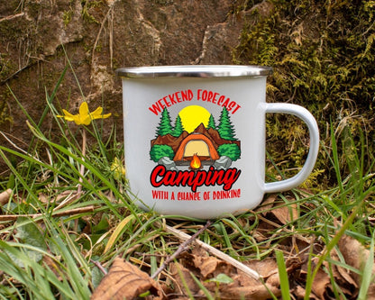 Lit Weekend Forecast - Drunk Camping Mug - NuKrypton Coffee Mugs