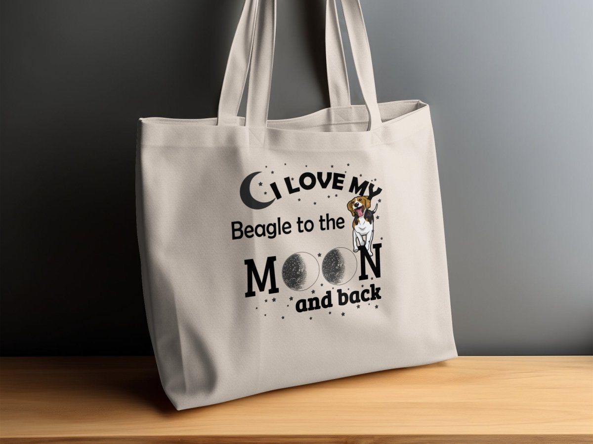 Love My Beagle to the Moon and Back Fun Tote Bags - NuKrypton Tote Bags MD - 73054366