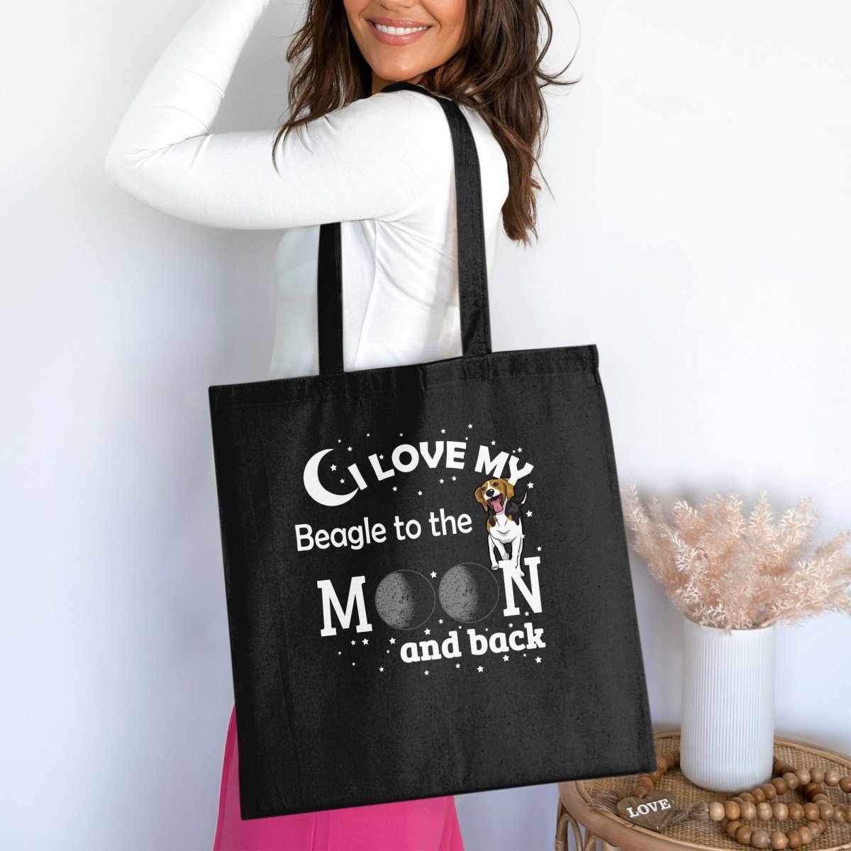 Love My Beagle to the Moon and Back Fun Tote Bags - NuKrypton Tote Bags 165467