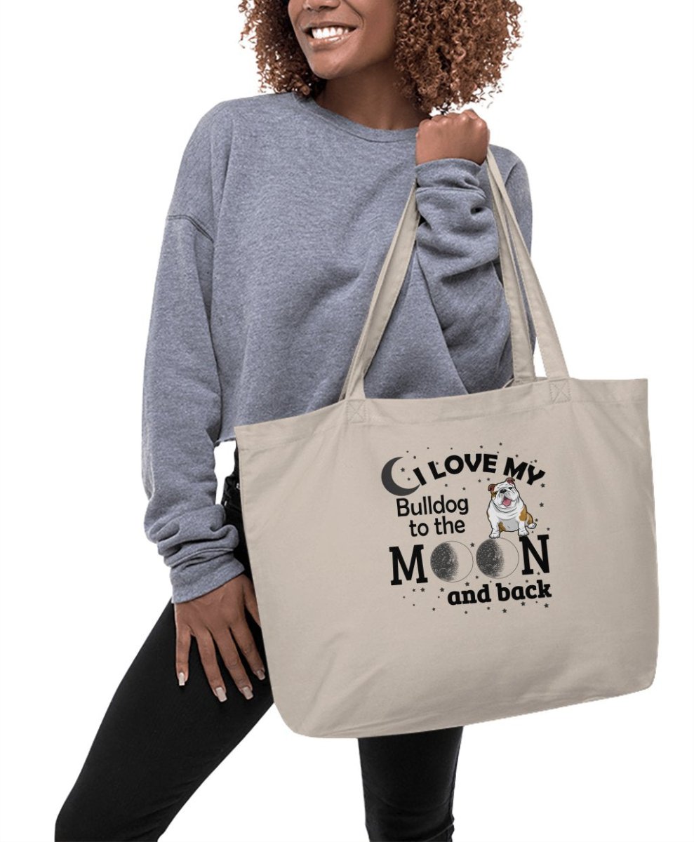 Love My Bulldog to the Moon and Back Tote Bags - NuKrypton Tote Bags 467681