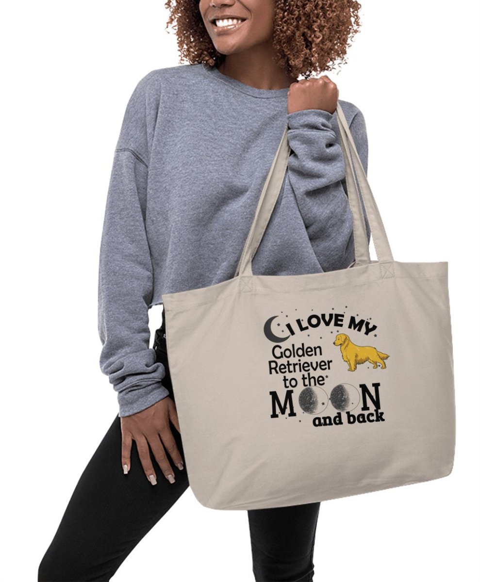 Love My Golden Retriever to the Moon Tote Bags - NuKrypton Tote Bags 467681