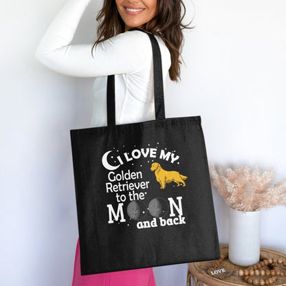 Love My Golden Retriever to the Moon Tote Bags - NuKrypton Tote Bags 165467