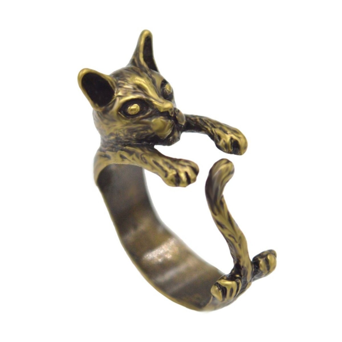 Cat Knocking Rings Metallic Cat Ring - Adjustable Wrap Ring for Cat Lovers – NuKrypton