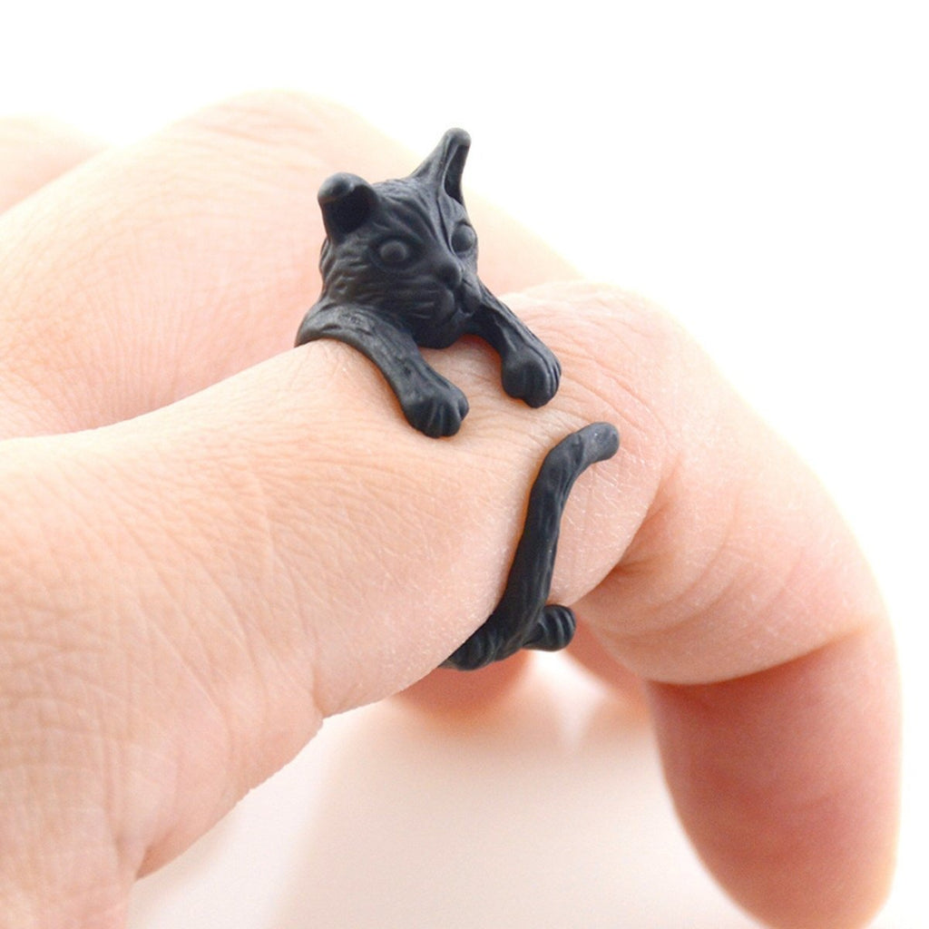 Cat Knocking Rings Metallic Cat Ring - Adjustable Wrap Ring for Cat Lovers – NuKrypton