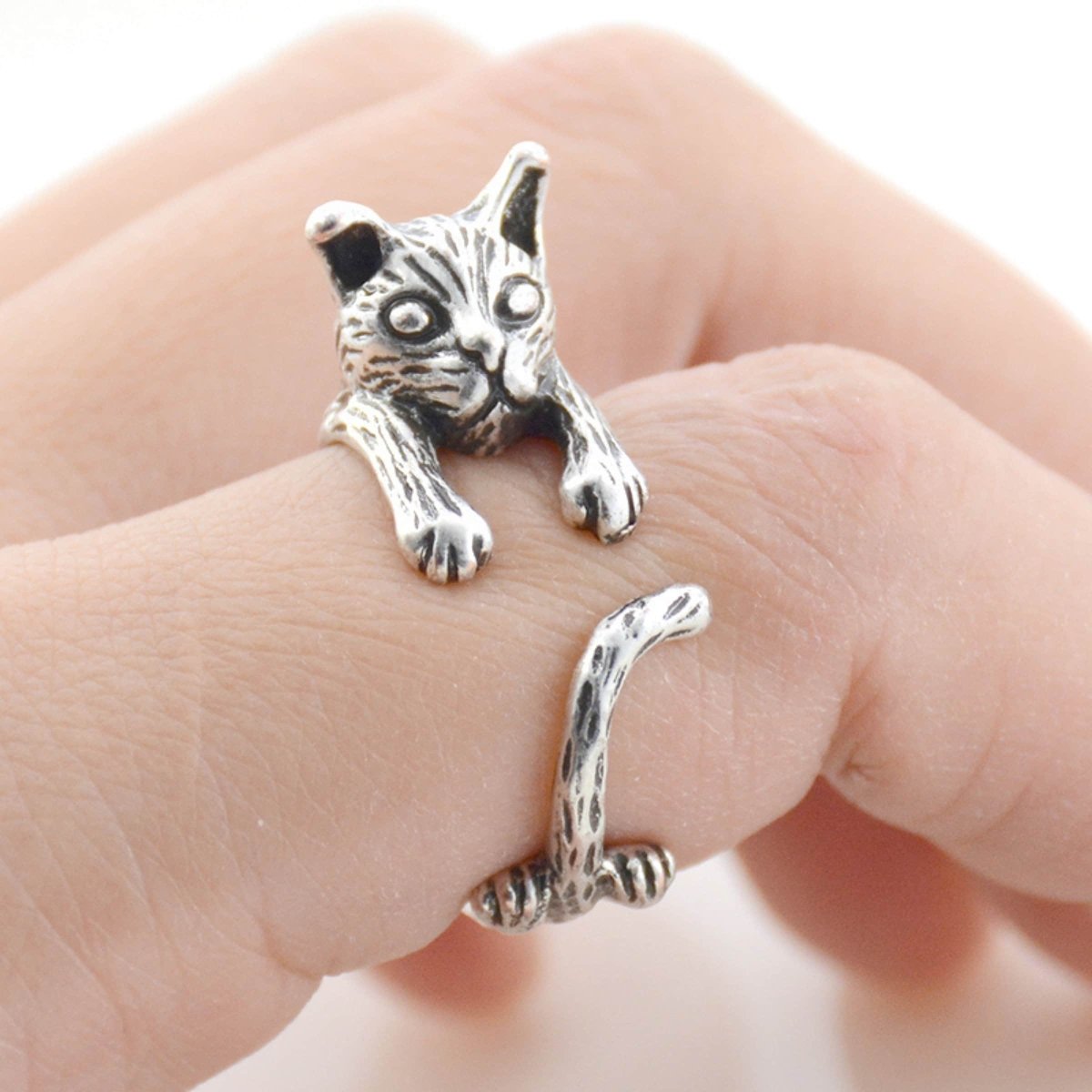 Metallic Cat Ring - Adjustable Wrap Ring - NuKrypton Rings