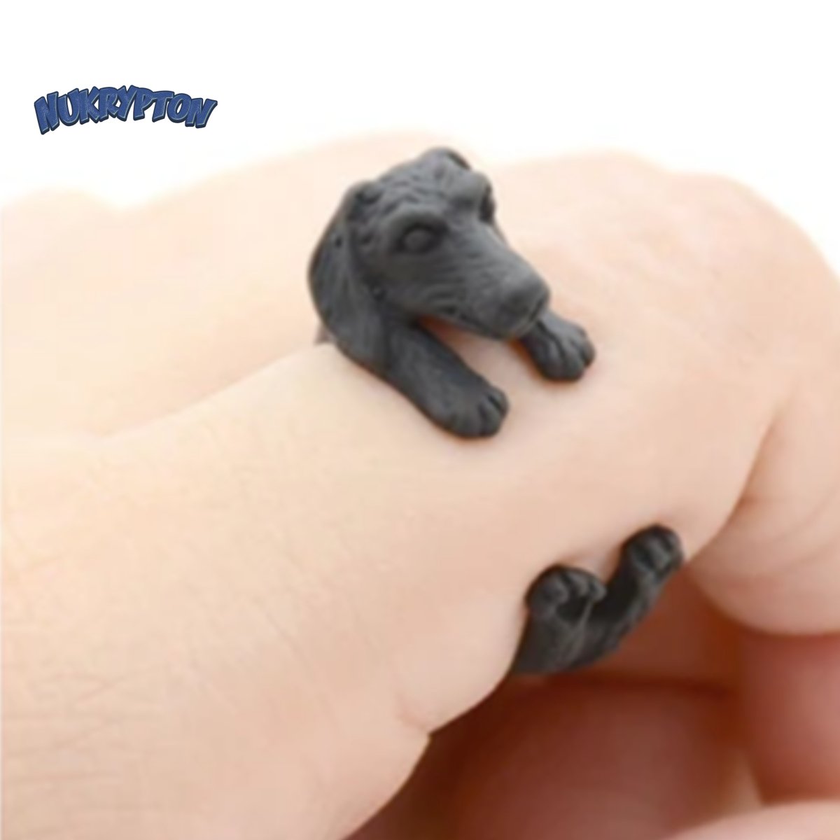 Metallic Dachshund Rings - Adjustable Wrap Ring - NuKrypton Rings