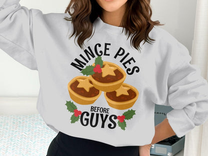 Mince Pies Over Guys - Cheeky Christmas Jumper - NuKrypton Sweatshirt MD - 71970022