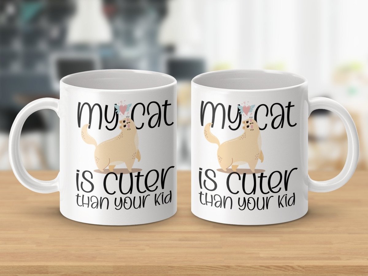 My Cat is Cuter Than Your Kid Funny Mugs - NuKrypton Coffee Mugs MD - 71360758