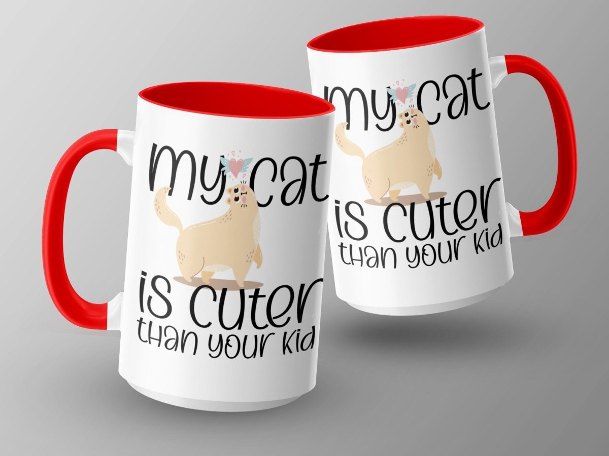 My Cat is Cuter Than Your Kid Funny Mugs - NuKrypton Coffee Mugs MD - 71360766