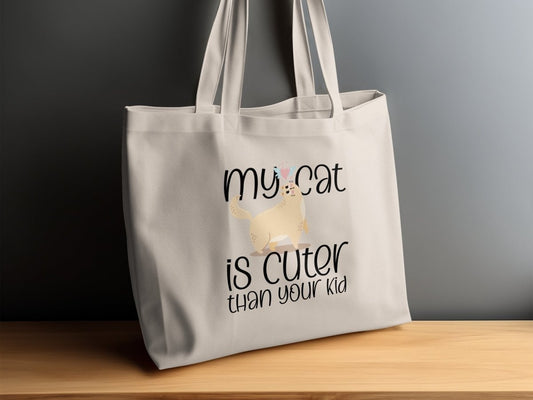 My Cat is Cuter Than Your Kid Tote Bags - NuKrypton Tote Bags MD - 73054366