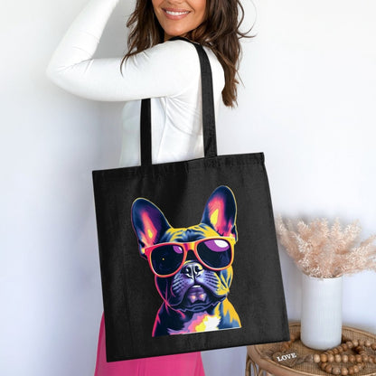 Neon Cool French Bulldog Swagger Tote Bags - NuKrypton Tote Bags 165467