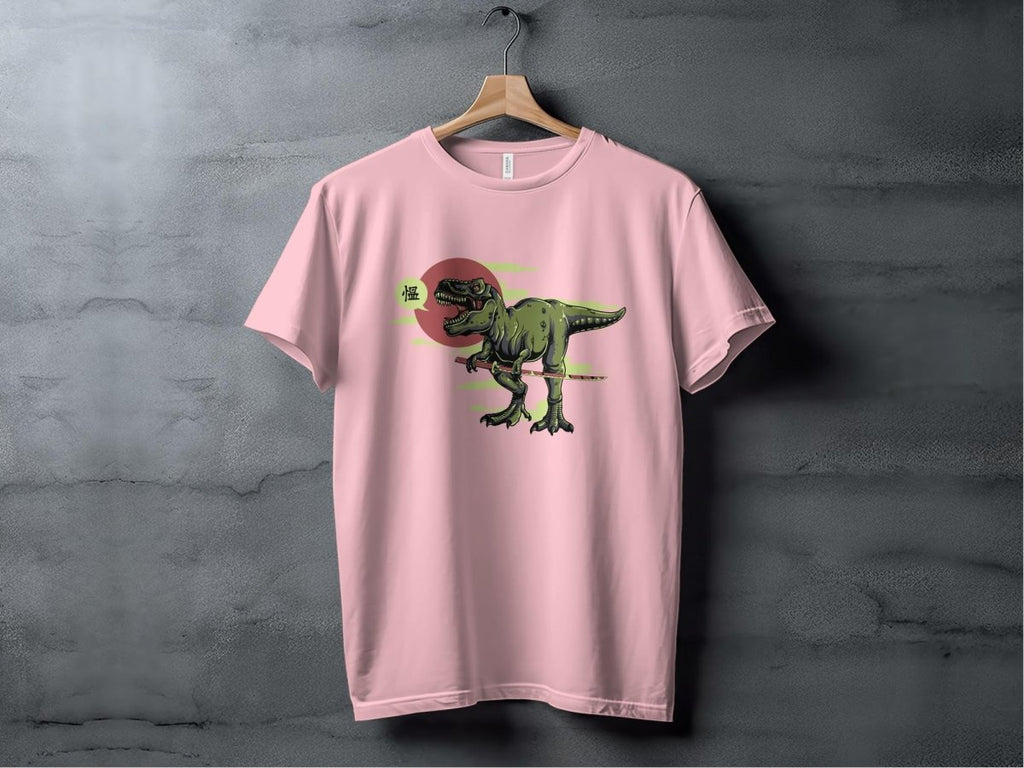 Ninja T - Rex Fierce Samurai Dinosaur T-Shirt - NuKrypton T-Shirts MD - 69945331