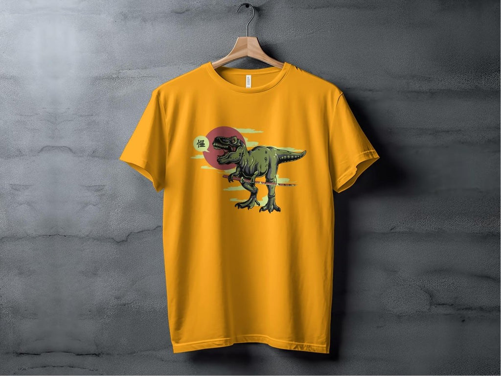 Ninja T - Rex Fierce Samurai Dinosaur T-Shirt - NuKrypton T-Shirts MD - 69945317