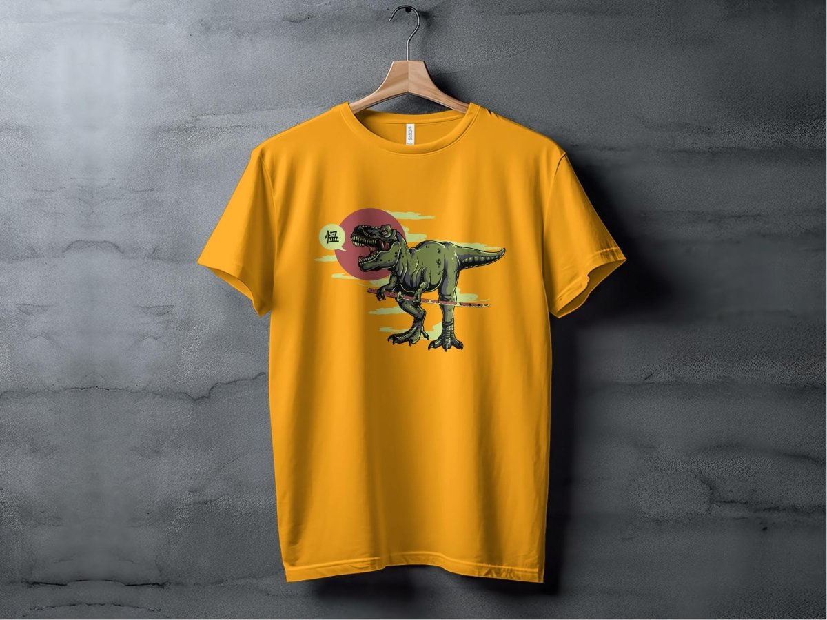 Ninja T - Rex Fierce Samurai Dinosaur T-Shirt - NuKrypton T-Shirts MD - 69945317