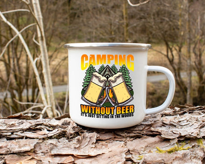 No Camping Without Beer - Campfire Coffee Mug 12 oz - NuKrypton Drinkware