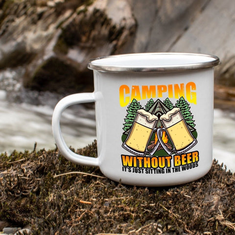 No Camping Without Beer - Campfire Coffee Mug 12 oz