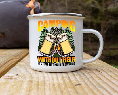 No Camping Without Beer - Campfire Coffee Mug 12 oz - NuKrypton Drinkware