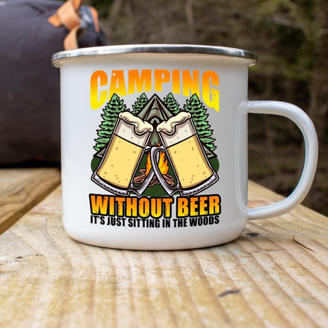 No Camping Without Beer - Campfire Coffee Mug 12 oz