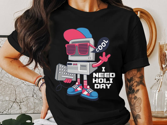 PC on Holiday - Retro Robot T-Shirt - NuKrypton T-Shirts