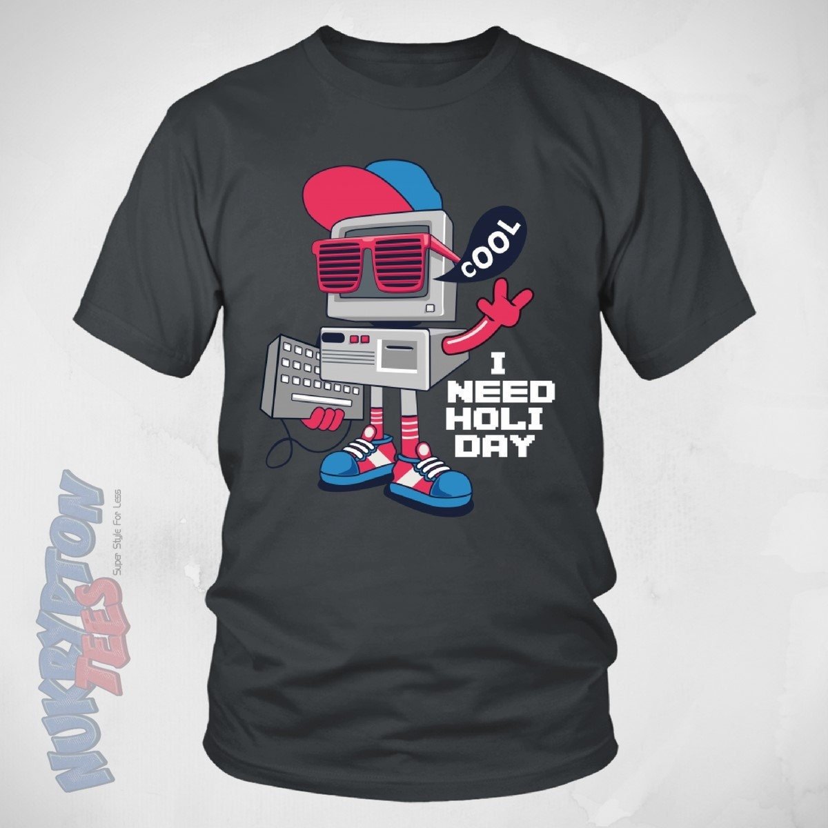 PC on Holiday - Retro Robot T-Shirt - NuKrypton T-Shirts