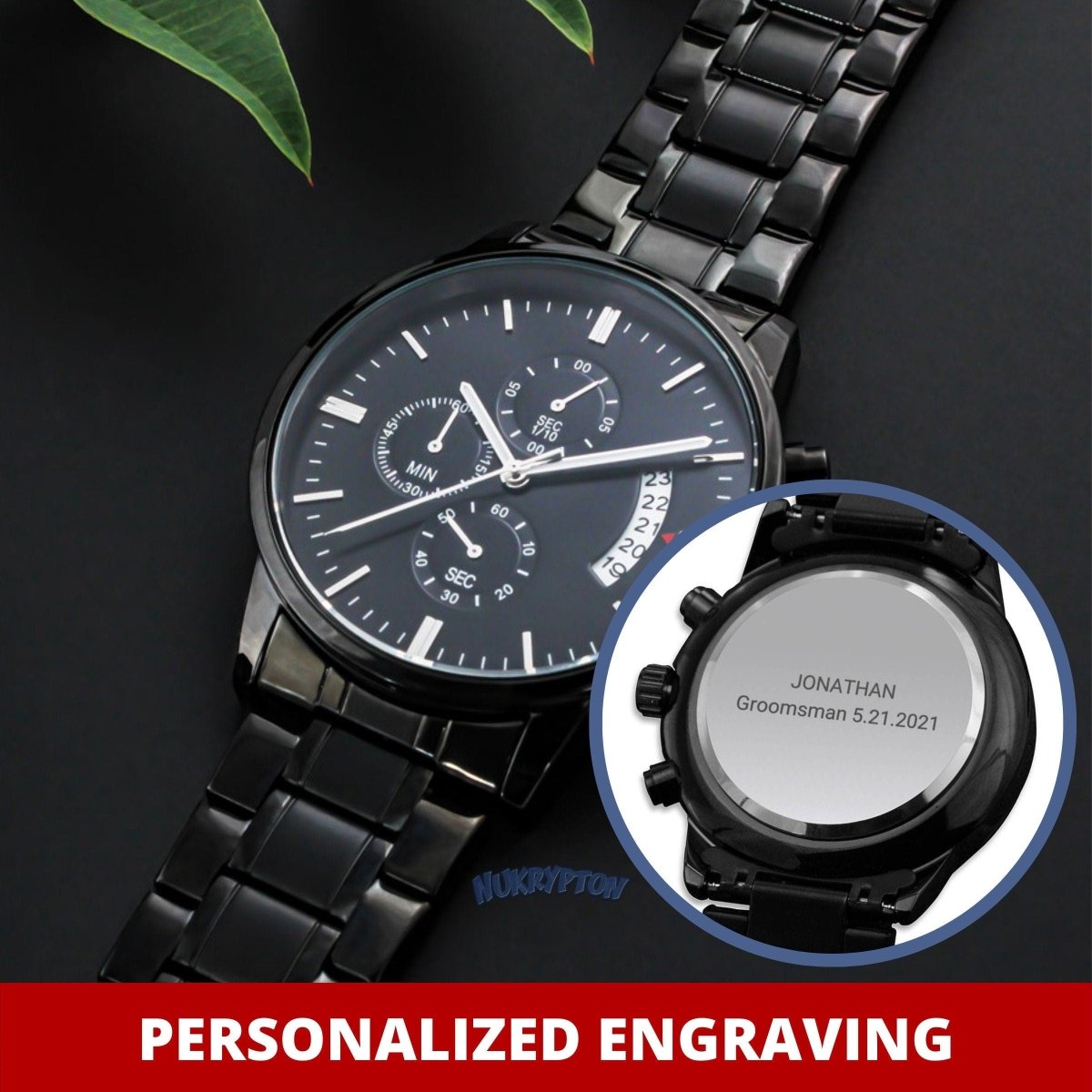 Personalized Groomsmen Watch - Wedding Gift for Him - NuKrypton Watches 8396515709