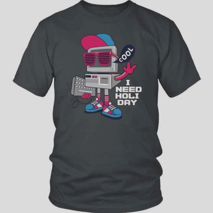 PC on Holiday - Retro Robot T-Shirt