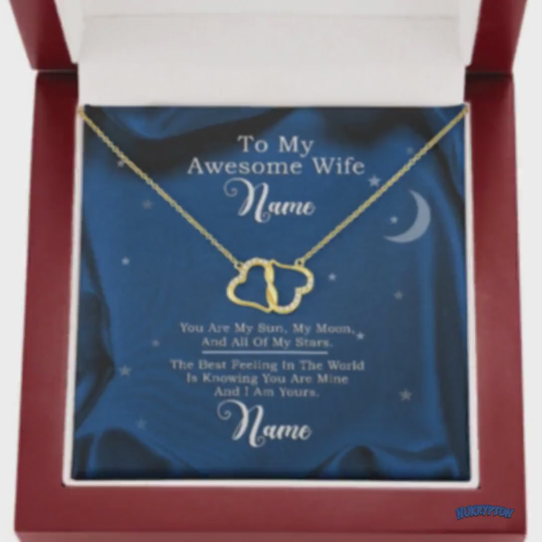 To My Awesome Wife - 10K Gold Heart Necklace