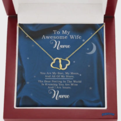 To My Awesome Wife - 10K Gold Heart Necklace