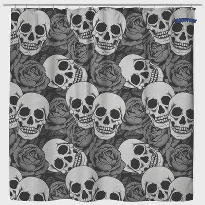 Rose & Skull Bathroom Curtain