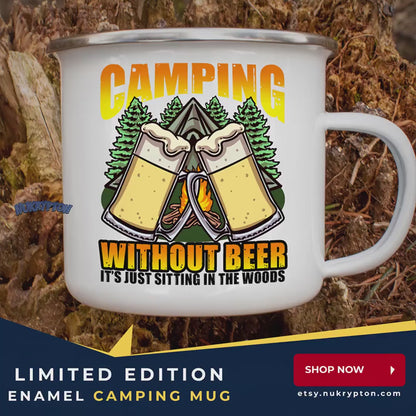 No Camping Without Beer - Campfire Coffee Mug 12 oz