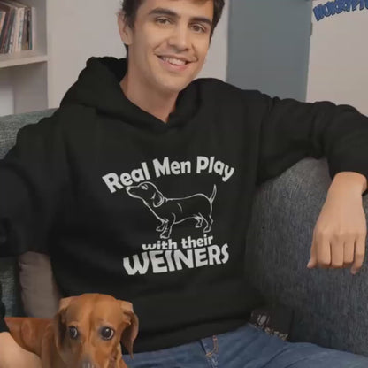 Dachshund Hoodie: Men & Their Weiners Doxie Sweatshirt - Dachshund Dad Gift, Wiener Dog Hoodie - Dachshund Shirt - Chirstmas Dachshund Gifts