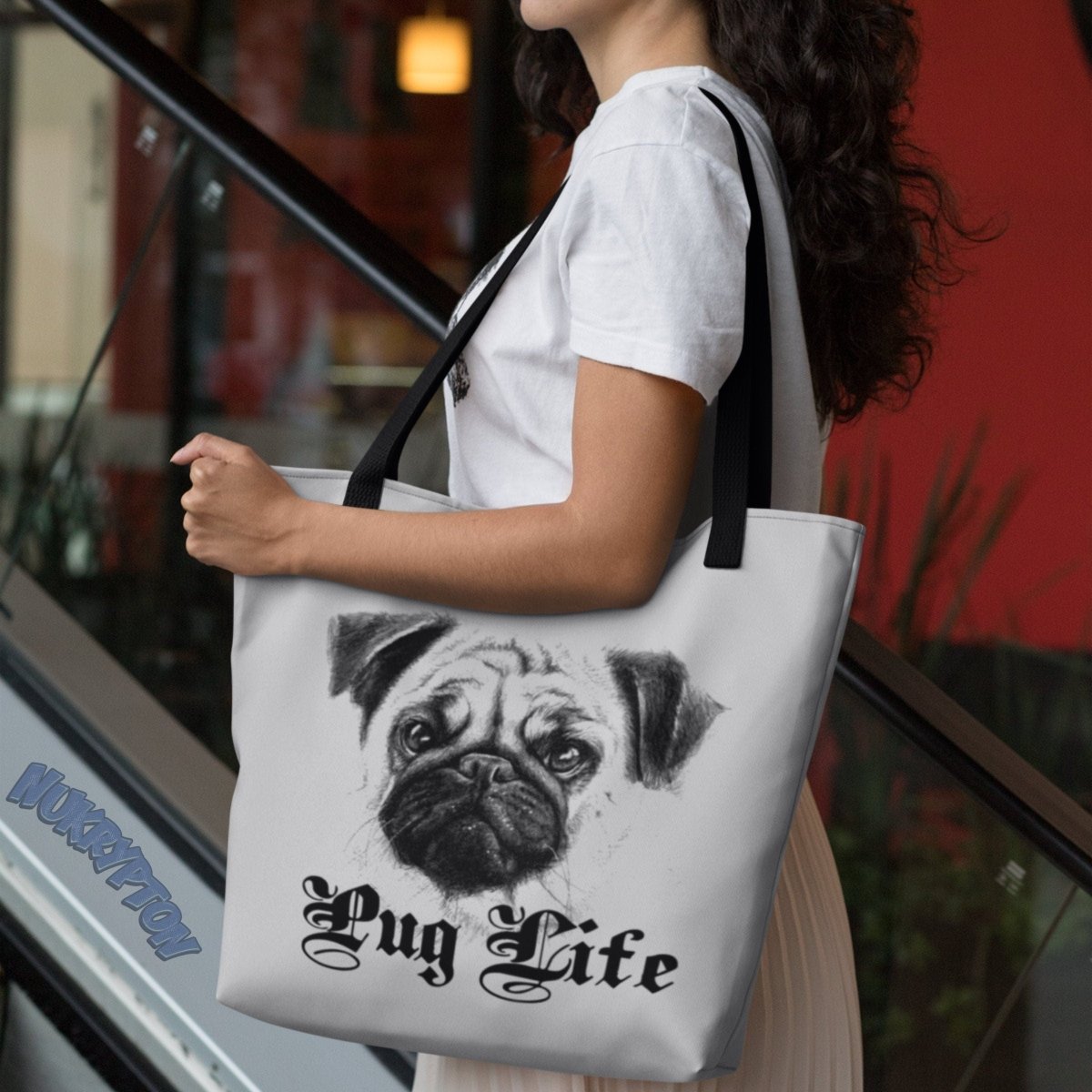 Pug Life - Custom Tote Bag - NuKrypton Tote Bags 62583B977C2D2_4533