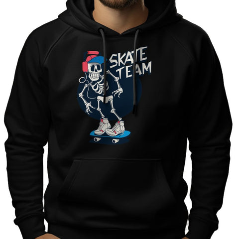 Retro Skate Team Skull Hoodie