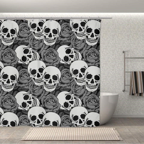 Rose & Skull Bathroom Curtain