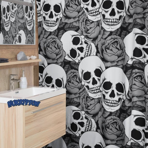 Rose & Skull Bathroom Curtain