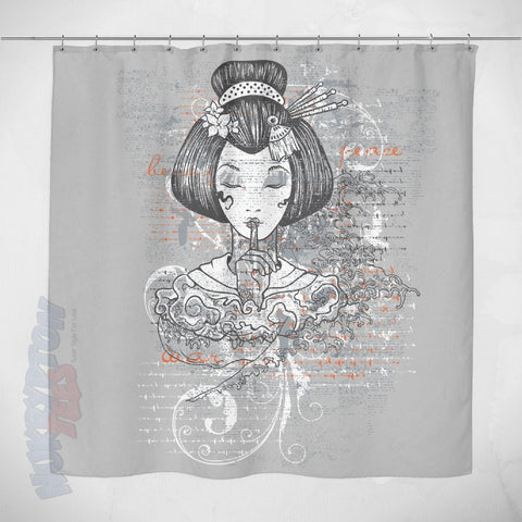 Silent Geisha Shower Curtain