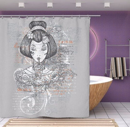 Silent Geisha Shower Curtain - NuKrypton Shower Curtains