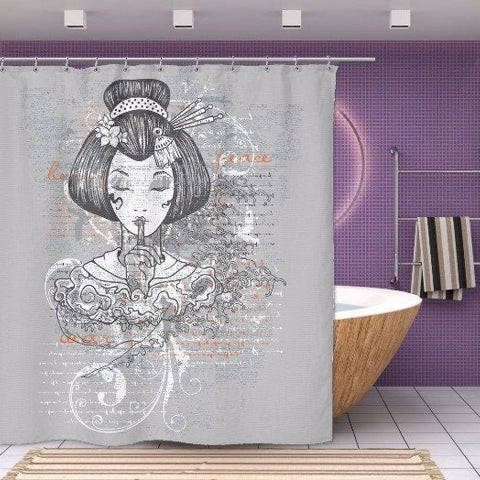 Silent Geisha Shower Curtain