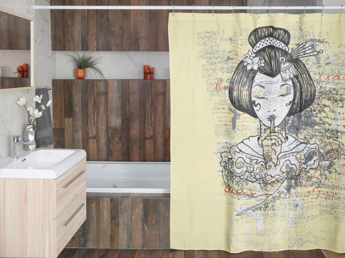 Silent Geisha Shower Curtain - NuKrypton Shower Curtains