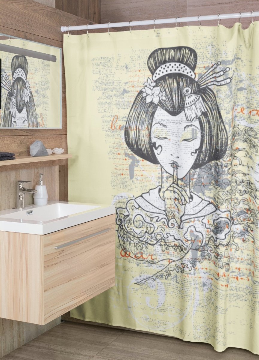 Silent Geisha Shower Curtain - NuKrypton Shower Curtains