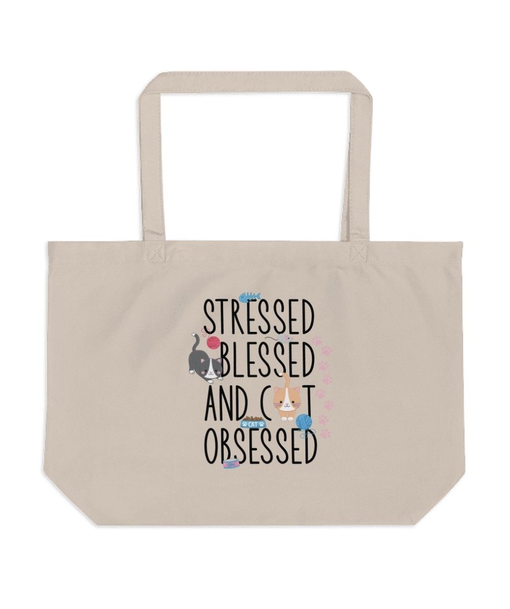 Stressed Blessed and Cat Obsessed Tote Bags - NuKrypton Tote Bags 165467