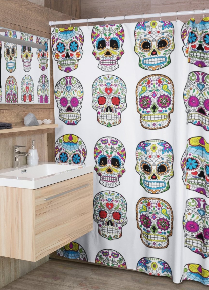 Sugar Skull Shower Curtain - NuKrypton Shower Curtains