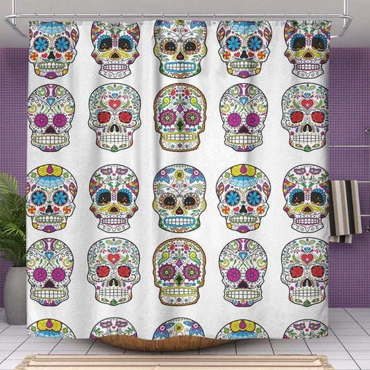 Sugar Skull Shower Curtain - NuKrypton Shower Curtains