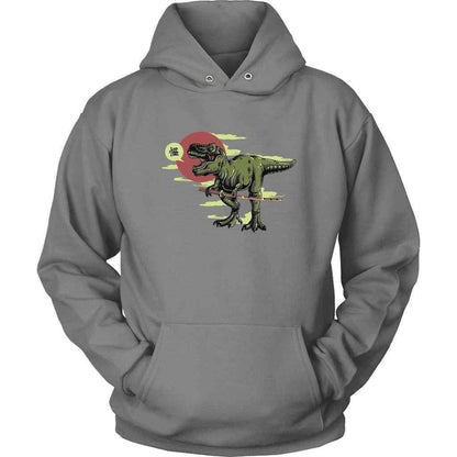 T - Rex Samurai Dinosaur Hoodie - NuKrypton Hoodies